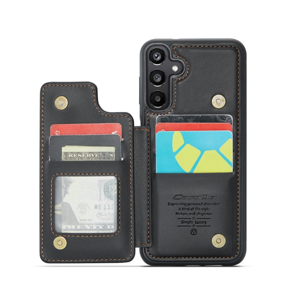 For Samsung Galaxy A15 CaseMe C22 Litchi Texture RFID Anti-theft Leather Phone Case(Black)