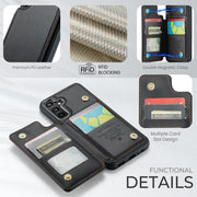 For Samsung Galaxy A15 CaseMe C22 Litchi Texture RFID Anti-theft Leather Phone Case(Black)