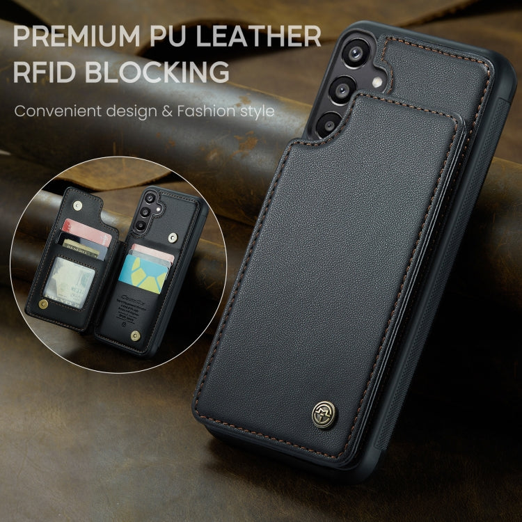 For Samsung Galaxy A15 CaseMe C22 Litchi Texture RFID Anti-theft Leather Phone Case(Black)