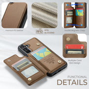 For Samsung Galaxy A15 CaseMe C22 Litchi Texture RFID Anti-theft Leather Phone Case(Brown)