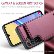 For Samsung Galaxy A15 CaseMe C22 Litchi Texture RFID Anti-theft Leather Phone Case(Wine Red)