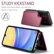 For Samsung Galaxy A15 CaseMe C22 Litchi Texture RFID Anti-theft Leather Phone Case(Wine Red)