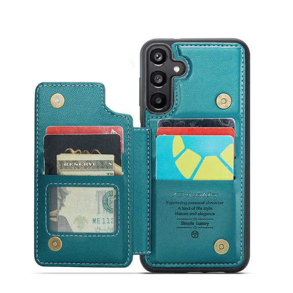 For Samsung Galaxy A15 CaseMe C22 Litchi Texture RFID Anti-theft Leather Phone Case(Green)