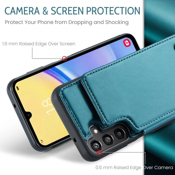 For Samsung Galaxy A15 CaseMe C22 Litchi Texture RFID Anti-theft Leather Phone Case(Green)