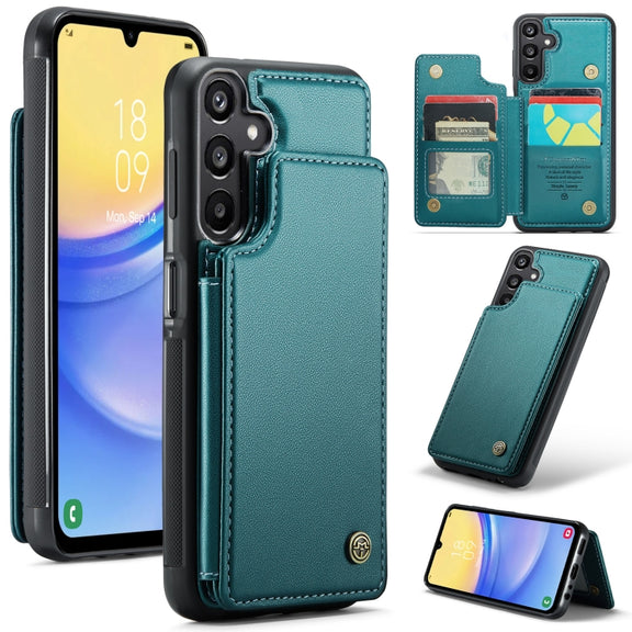 For Samsung Galaxy A15 CaseMe C22 Litchi Texture RFID Anti-theft Leather Phone Case(Green)