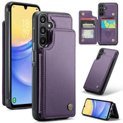 For Samsung Galaxy A15 CaseMe C22 Litchi Texture RFID Anti-theft Leather Phone Case(Purple)