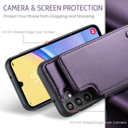 For Samsung Galaxy A15 CaseMe C22 Litchi Texture RFID Anti-theft Leather Phone Case(Purple)