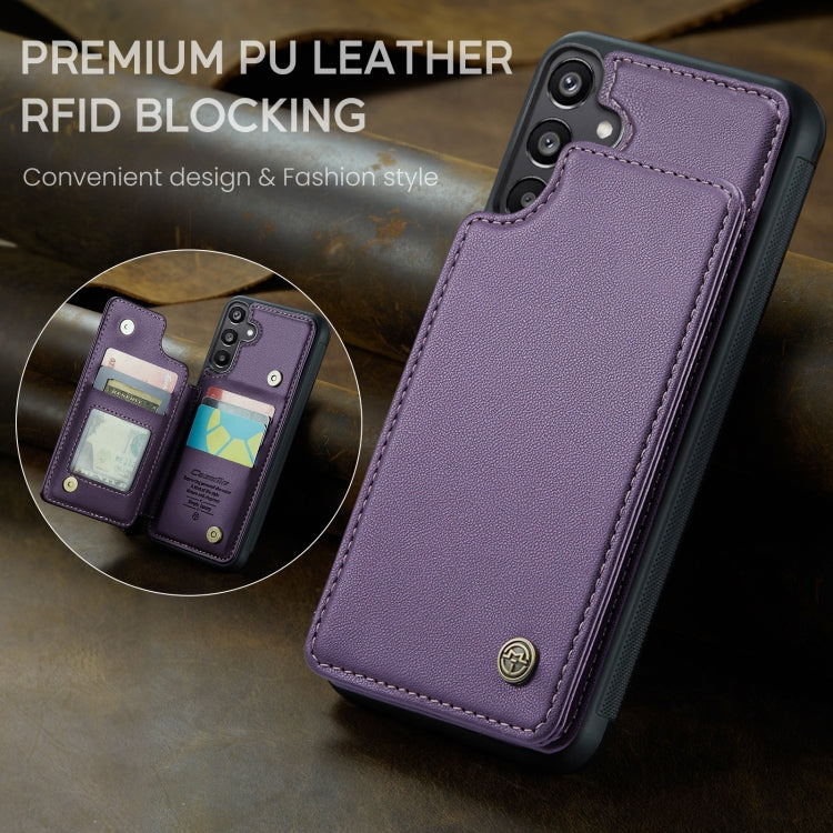 For Samsung Galaxy A15 CaseMe C22 Litchi Texture RFID Anti-theft Leather Phone Case(Purple)