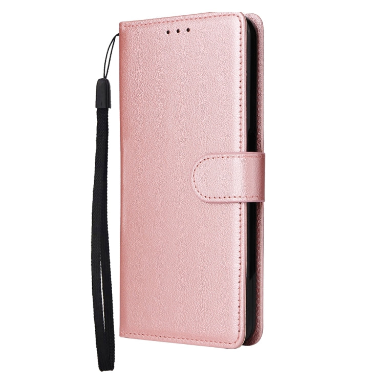 For OPPO A17 4G / A17k 3-Card Slots Multifunctional Leather Phone Case(Rose Gold)