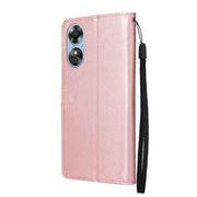 For OPPO A17 4G / A17k 3-Card Slots Multifunctional Leather Phone Case(Rose Gold)