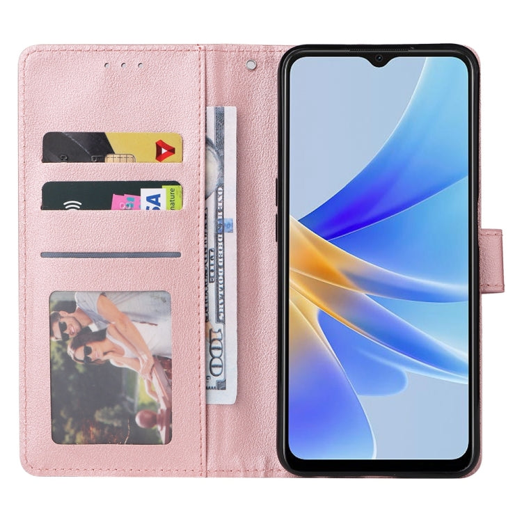 For OPPO A17 4G / A17k 3-Card Slots Multifunctional Leather Phone Case(Rose Gold) - OPPO Cases by PMC TechLife | Online Shopping South Africa | PMC TechLife | Buy Now Pay Later Mobicred