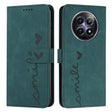 For Realme 12 5G Skin Feel Heart Embossed Leather Phone Case with Long Lanyard(Green) - Realme Cases by PMC TechLife | Online Shopping South Africa | PMC TechLife | Buy Now Pay Later Mobicred