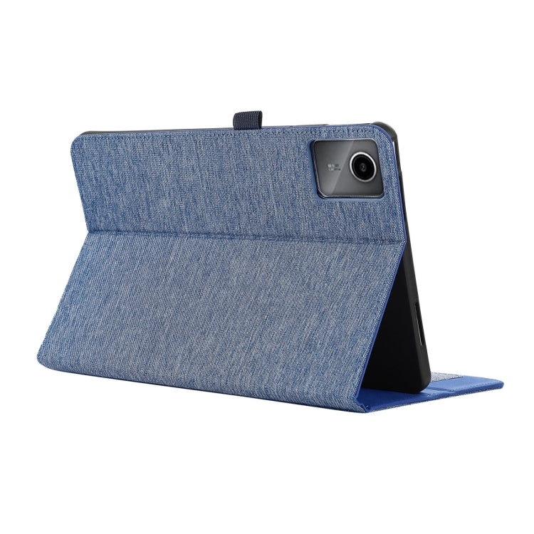 For Lenovo Tab M11 / Xiaoxin Pad 11 2024 Fabric Texture Horizontal Flip Leather Tablet Case(Blue)