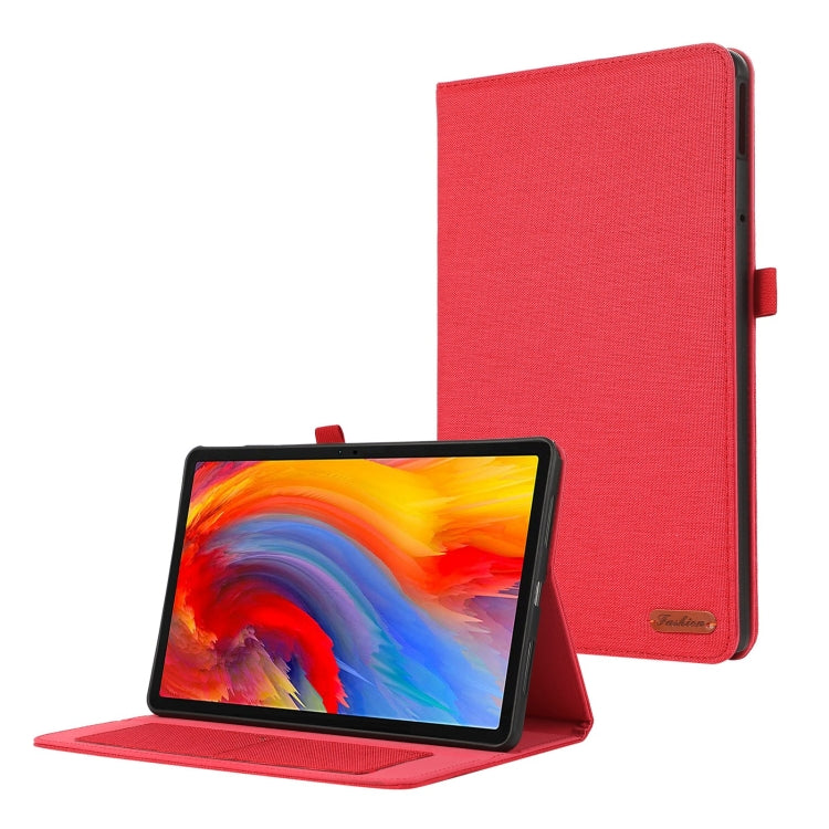 For Lenovo Tab M11 / Xiaoxin Pad 11 2024 Fabric Texture Horizontal Flip Leather Tablet Case(Red) - Lenovo by PMC Jewellery | Online Shopping South Africa | PMC Jewellery | Buy Now Pay Later Mobicred