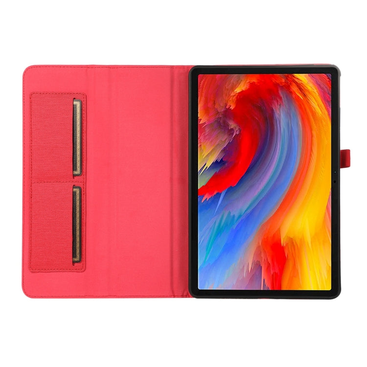 For Lenovo Tab M11 / Xiaoxin Pad 11 2024 Fabric Texture Horizontal Flip Leather Tablet Case(Red) - Lenovo by PMC Jewellery | Online Shopping South Africa | PMC Jewellery | Buy Now Pay Later Mobicred