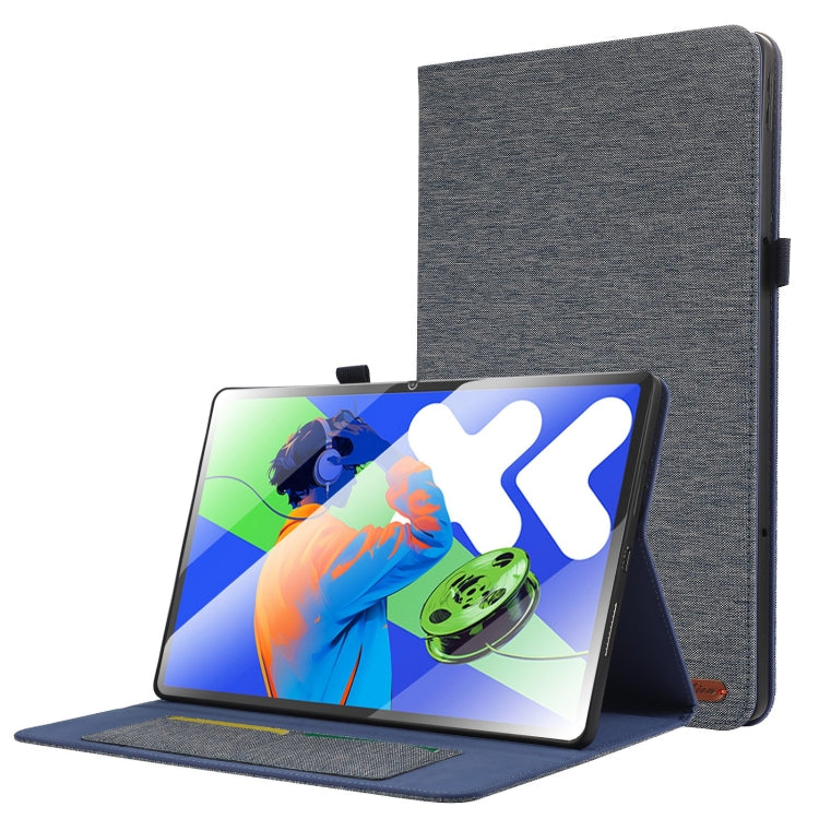 For Lenovo Tab P12 12.7 2025 Fabric Leather Tablet Case(Blue) - Lenovo by PMC TechLife | Online Shopping South Africa | PMC TechLife | Buy Now Pay Later Mobicred