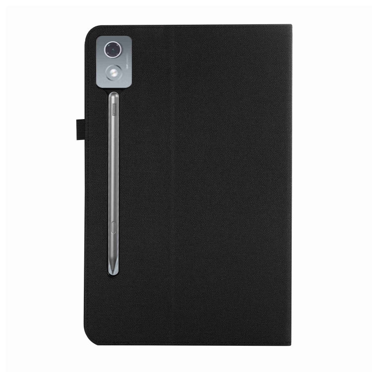 For Lenovo Tab P12 12.7 2025 Fabric Leather Tablet Case(Black) - Lenovo by PMC TechLife | Online Shopping South Africa | PMC TechLife | Buy Now Pay Later Mobicred