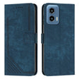 For Motorola Moto G Play 5G 2024 / G 5G 2024 Skin Feel Stripe Pattern Leather Phone Case with Long Lanyard(Blue) - Motorola Cases by PMC Jewellery | Online Shopping South Africa | PMC Jewellery | Buy Now Pay Later Mobicred