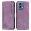 For Motorola Moto G Play 5G 2024 / G 5G 2024 Skin Feel Stripe Pattern Leather Phone Case with Long Lanyard(Purple) - Motorola Cases by PMC Jewellery | Online Shopping South Africa | PMC Jewellery | Buy Now Pay Later Mobicred