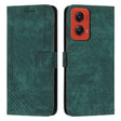 For Motorola Moto G Stylus 5G 2024 Skin Feel Stripe Pattern Leather Phone Case with Lanyard(Green) - free shipping - PMC Jewellery - Order now!