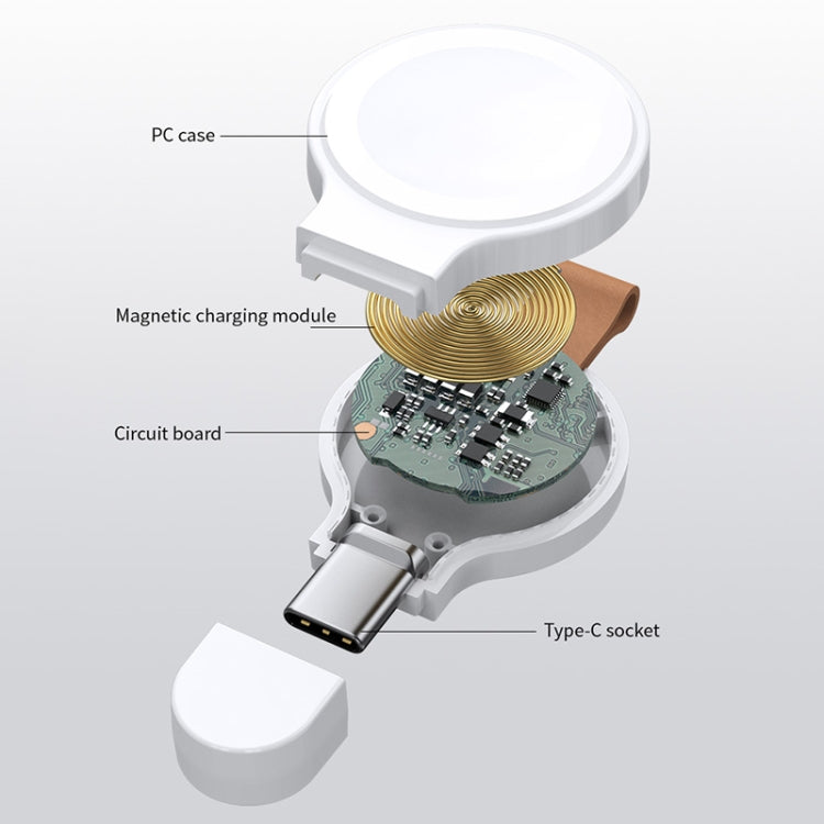 For Apple Watch Series X52 Portable Wireless Charger(White) - Charger / Holder by PMC TechLife | Online Shopping South Africa | PMC TechLife | Buy Now Pay Later Mobicred