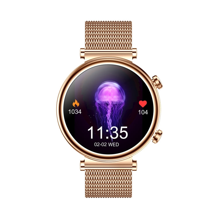 T86 Woman Health 1.27 inch Smart Watch, BT Call / Physiological Cycle / Heart Rate / Blood Pressure / Blood Glucose / SOS(Rose Gold Steel Band) - free shipping - PMC Jewellery - Order now!
