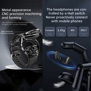 X10 Headphones Smart Watch 1.39 inch Water-resistant Bracelet, Support Bluetooth Call / NFC / Heart Rate(Silver + Brown Leather)