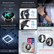 X10 Headphones Smart Watch 1.39 inch Water-resistant Bracelet, Support Bluetooth Call / NFC / Heart Rate(Silver + Brown Leather)