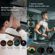 X10 Headphones Smart Watch 1.39 inch Water-resistant Bracelet, Support Bluetooth Call / NFC / Heart Rate(Silver + Brown Leather)