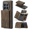 For OnePlus 12 DG.MING M1 Series 3-Fold Multi Card Wallet + Magnetic Phone Case(Coffee) - OnePlus Cases by DG.MING | Online Shopping South Africa | PMC TechLife | Buy Now Pay Later Mobicred