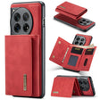 For OnePlus 12 DG.MING M1 Series 3-Fold Multi Card Wallet + Magnetic Phone Case(Red) - free shipping - PMC TechLife - Order now!