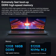 AK15U 15.6 inch Ultrathin Laptop, 12GB+512GB, Windows 10 Intel Processor N95 Quad Core(Dark Grey)