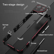 For ASUS ROG Phone 8 Lens Protector + Metal Frame Phone Case(Silver)
