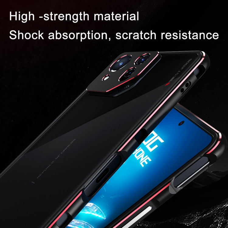 For ASUS ROG Phone 8 Lens Protector + Metal Frame Phone Case(Black)
