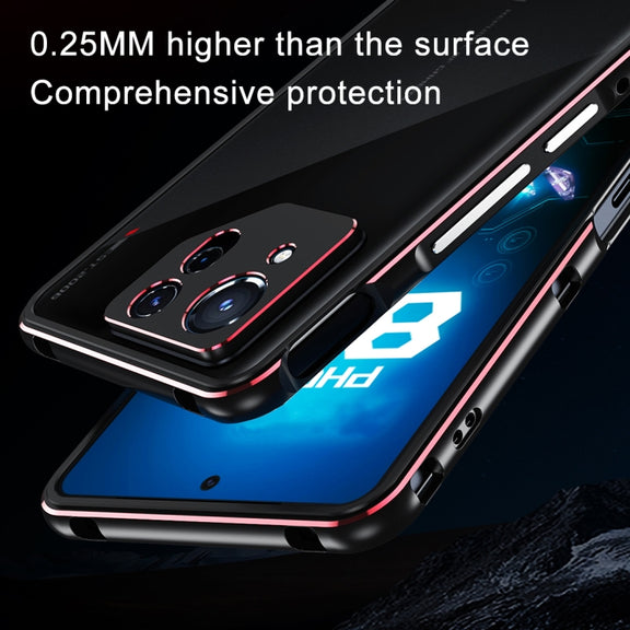 For ASUS ROG Phone 8 Lens Protector + Metal Frame Phone Case(Silver)