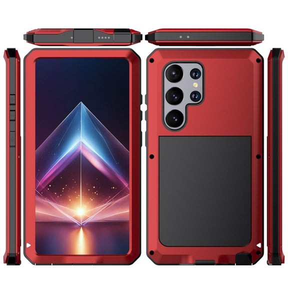 For Samsung Galaxy S24 Ultra 5G Shockproof Life Water-resistant Silicone + Zinc Alloy Phone Case(Red)