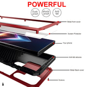 For Samsung Galaxy S24 Ultra 5G Shockproof Life Water-resistant Silicone + Zinc Alloy Phone Case(Red)