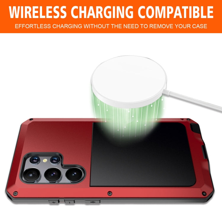 For Samsung Galaxy S24 Ultra 5G Shockproof Life Water-resistant Silicone + Zinc Alloy Phone Case(Red)