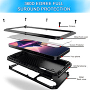 For Samsung Galaxy S24 5G Shockproof Life Water-resistant Silicone + Zinc Alloy Phone Case(Black)