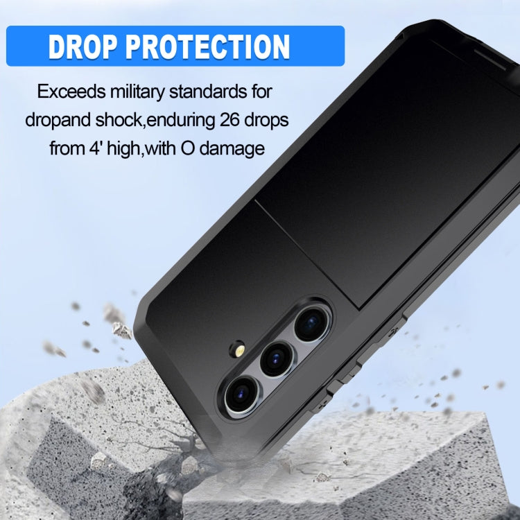 For Samsung Galaxy S24 5G Shockproof Life Water-resistant Silicone + Zinc Alloy Phone Case(Black)