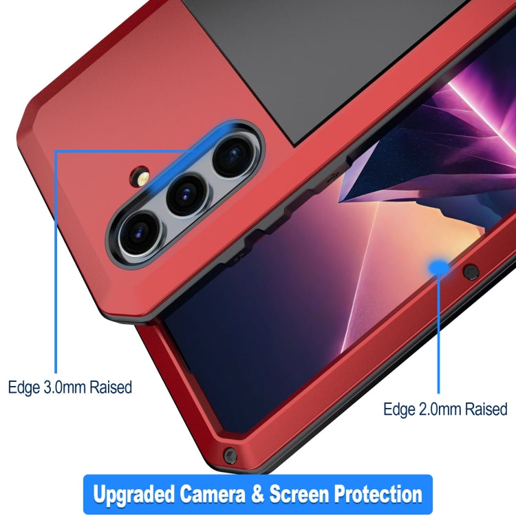 For Samsung Galaxy S24 5G Shockproof Life Water-resistant Silicone + Zinc Alloy Phone Case(Red)