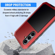 For Samsung Galaxy S24 5G Shockproof Life Water-resistant Silicone + Zinc Alloy Phone Case(Red)
