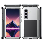 For Samsung Galaxy S24 5G Shockproof Life Water-resistant Silicone + Zinc Alloy Phone Case(Silver)