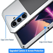 For Samsung Galaxy S24 5G Shockproof Life Water-resistant Silicone + Zinc Alloy Phone Case(Silver)
