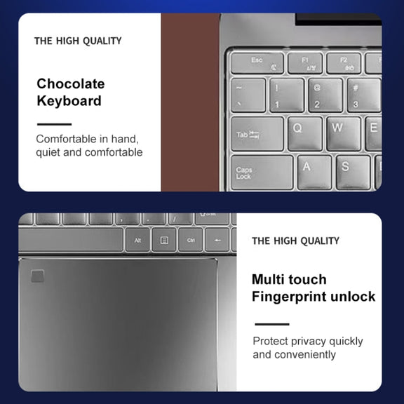 V8 15.6 inch Ultrathin Laptop, 16GB+128GB, Windows 10 Intel Processor N95 Quad Core(Silver)