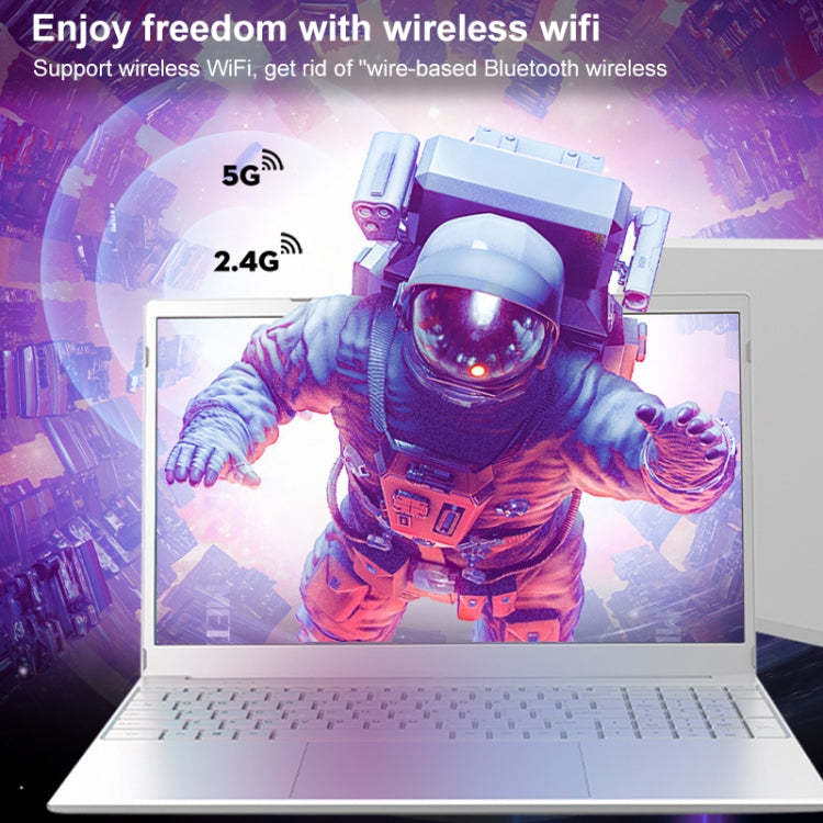 V8 15.6 inch Ultrathin Laptop, 16GB+512GB, Windows 10 Intel Processor N95 Quad Core(Silver)