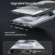 For Samsung Galaxy S25 Ultra 5G MagSafe Magnetic HD Frosted Tempered Glass Holder Phone Case(Black)