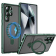 For Samsung Galaxy S25 Ultra 5G MagSafe Magnetic HD Frosted Tempered Glass Holder Phone Case(Green) - Galaxy S25 Ultra 5G Cases by PMC TechLife | Online Shopping South Africa | PMC TechLife | Buy Now Pay Later Mobicred