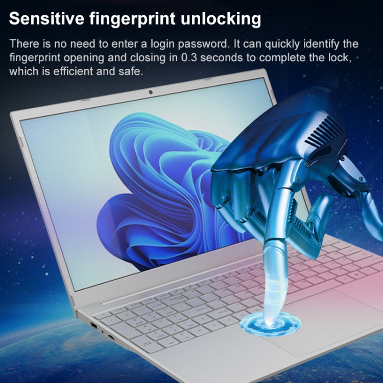 V8 15.6 inch Ultrathin Laptop, 16GB+128GB, Windows 11 Intel Jasper Lake N5095 Quad Core(Silver) - free shipping - PMC TechLife - Order now!