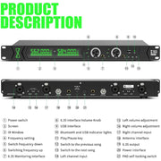 XTUGA RW2090 Professional Stage Wireless 2 Channel In Ear Monitoring System 2 in 1(UK Plug)